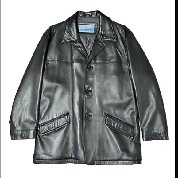 Kenneth Cole Reaction Butter Soft Black Leather Men Coat Jacket Size M - Picture 1 of 15